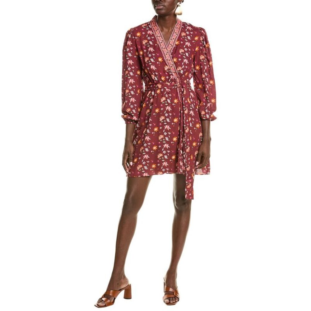 Garrie B Womens  Mini Wrap Dress, Red